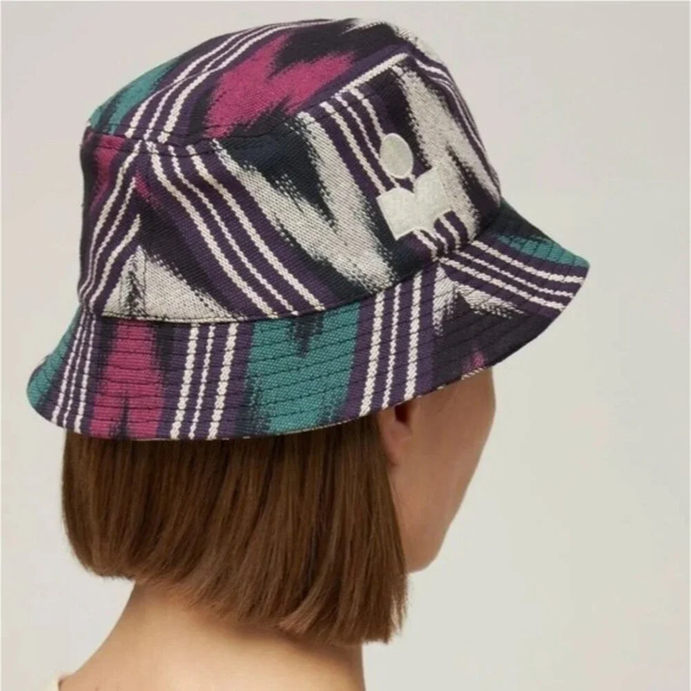 Isabel Marant Chapeau Haley 100% Cotton Bucket Hat in Faded Night - Picture 3 of 8